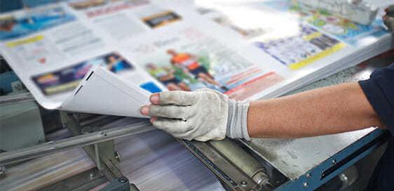 Printing press producing high-quality PTRM marketing materials and brochures