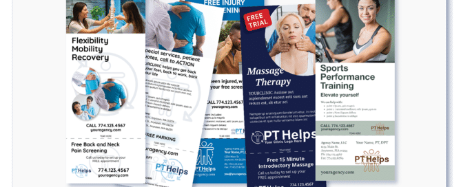 image of various physical therapy theme materials