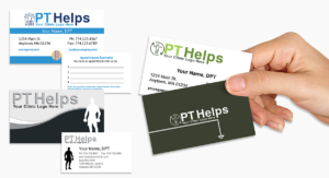 Physical Therapy Business Cards custom design and printing by PT Referral Machine - Feature Image