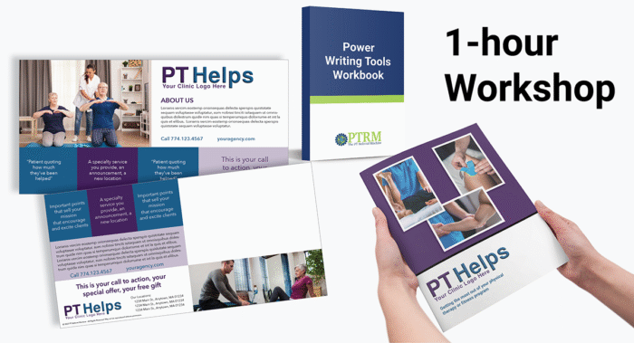Physical Therapy Marketing To Consumers - picture of sample concepts from the PT Referral Machine