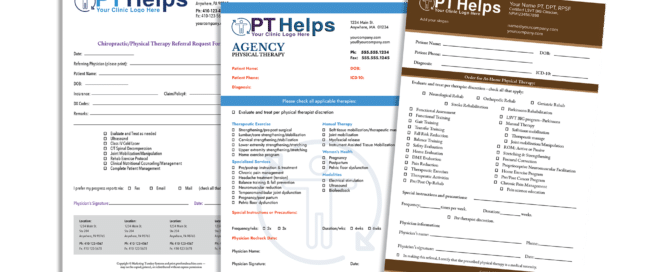image of physical referral pad samples