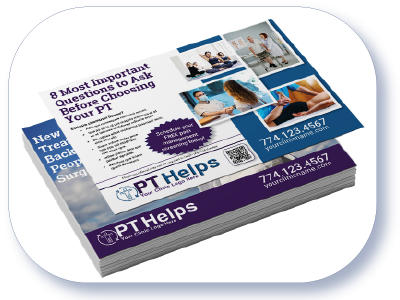 image of physical therapy marketing postcards