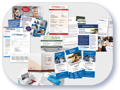 image of a selection of printed marketing materials