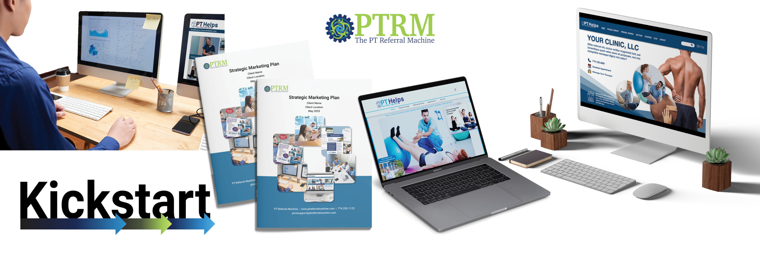 image of the materials provided in the free physical therapy marketing trial