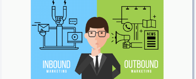 illustration depicting inbound and outbound marketing for physical therapists