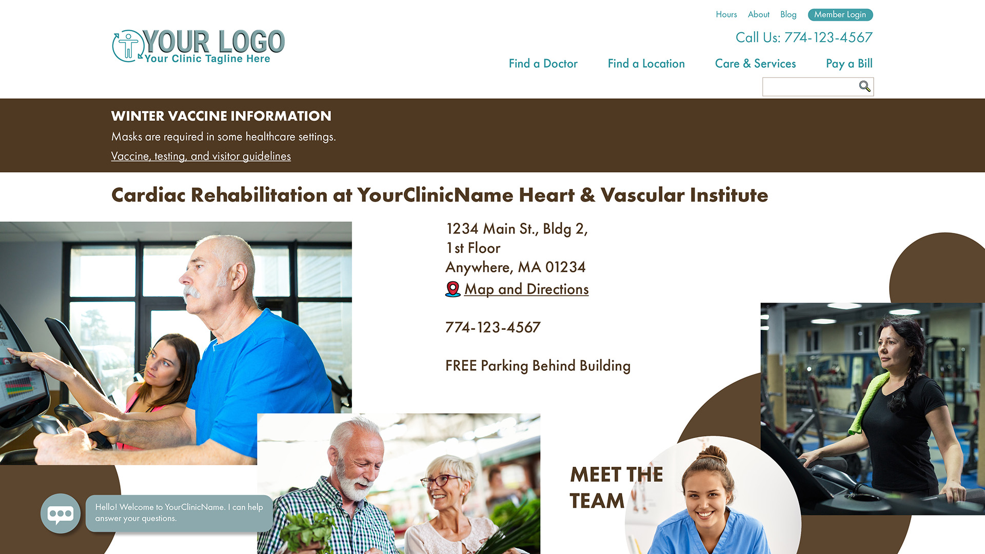 Custom Physical Therapy Website design sample for Cardiac rehab | PT Referral Machine
