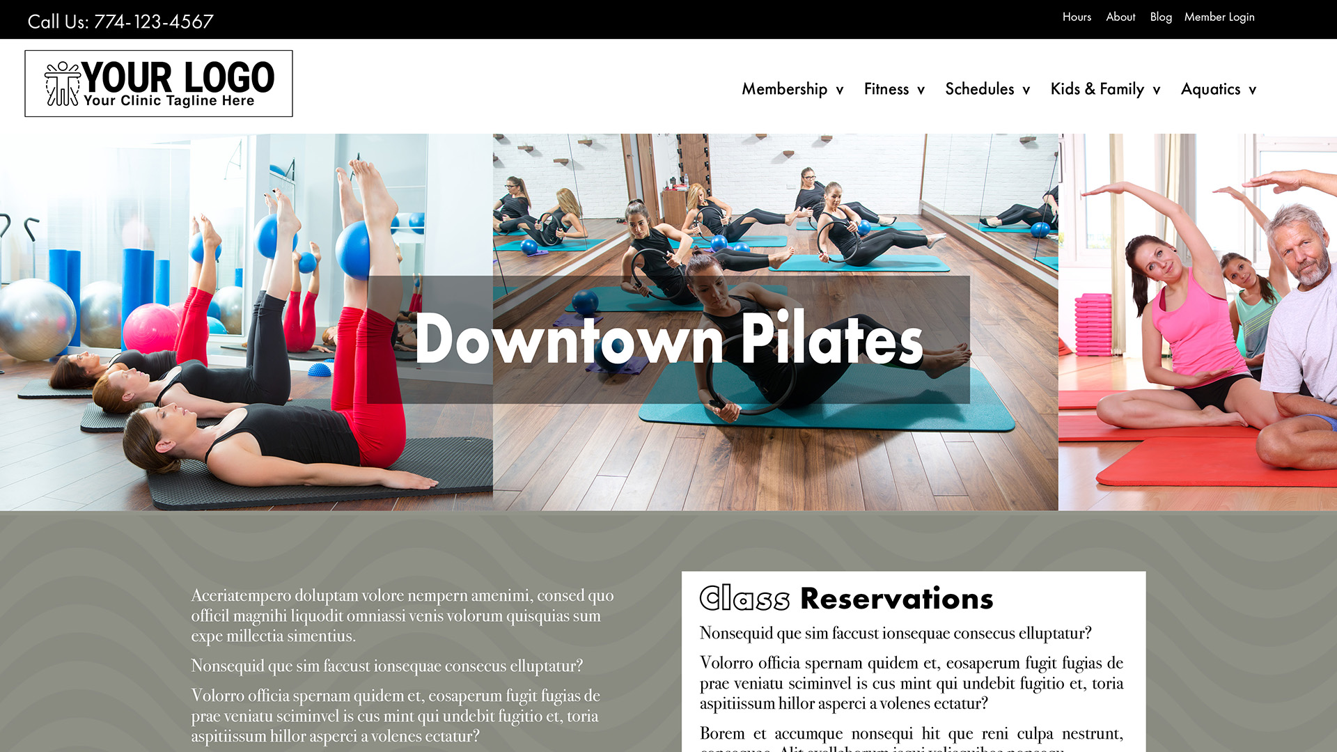 Custom Physical Therapy Website design sample for Pilates and Fitness | PT Referral Machine