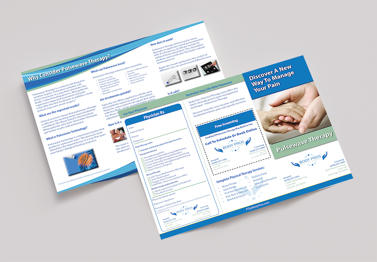 Brochure-Tab-Image-1 Picture of Shockwave Therapy brochure featuring a physician Rx.