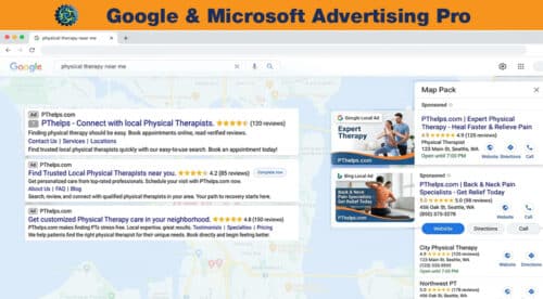 Google and Bing Ads management for physical therapy clinics and practices