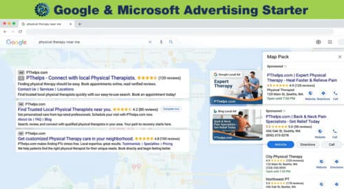 Google and Bing Ads starter package for physical therapy clinics